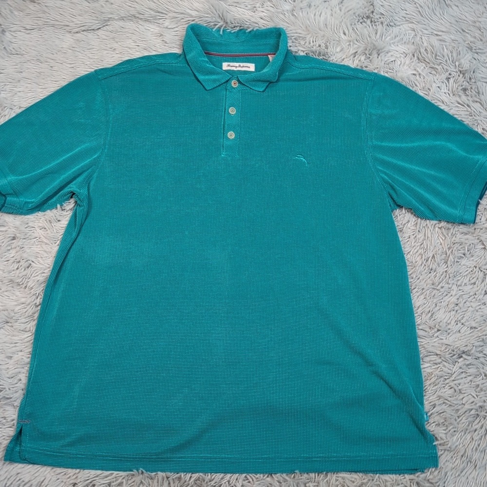 Tommy Bahama Shirt Mens XL Teal Polo Golf Marlin Preppy Vacay Casual Comfort